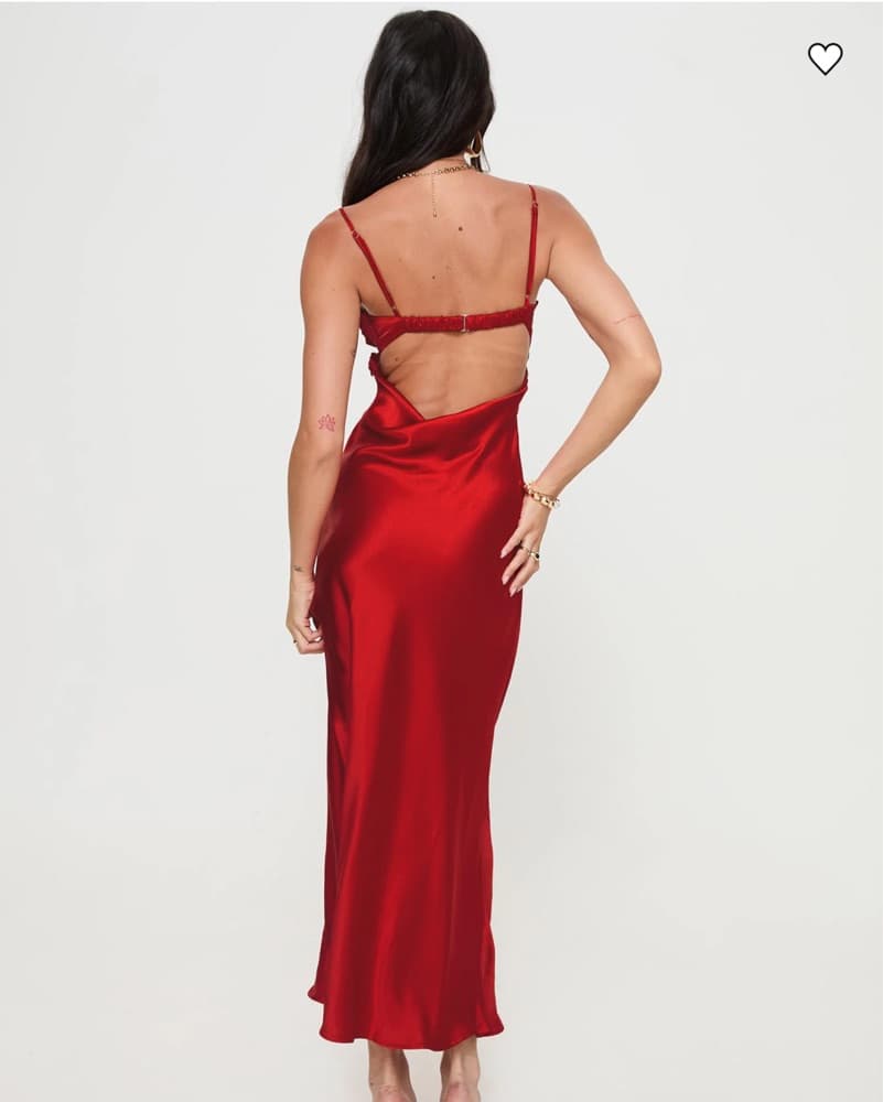 Satin Red Maxi Gown  - Image 3