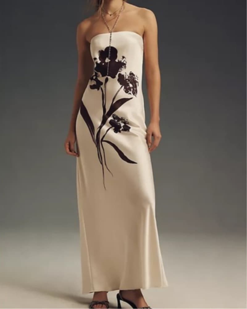 ANTHROPOLOGIE THE FLEUR DRESS - CREAM - Image 1