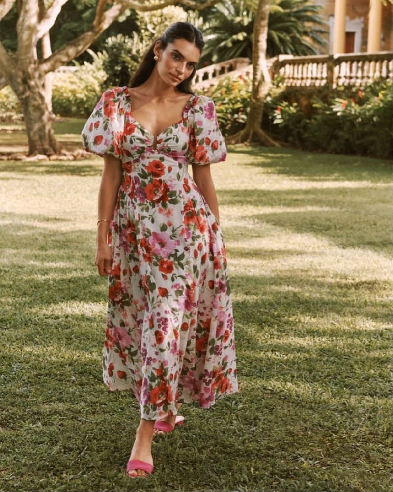 A&F Hardware Drama Puff Sleeve Maxi - Image 1