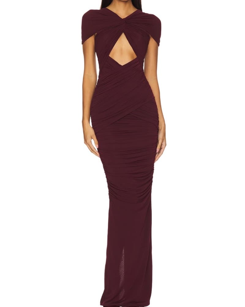 Ronny Kobo Nasha Dress - Maroon  - Image 1