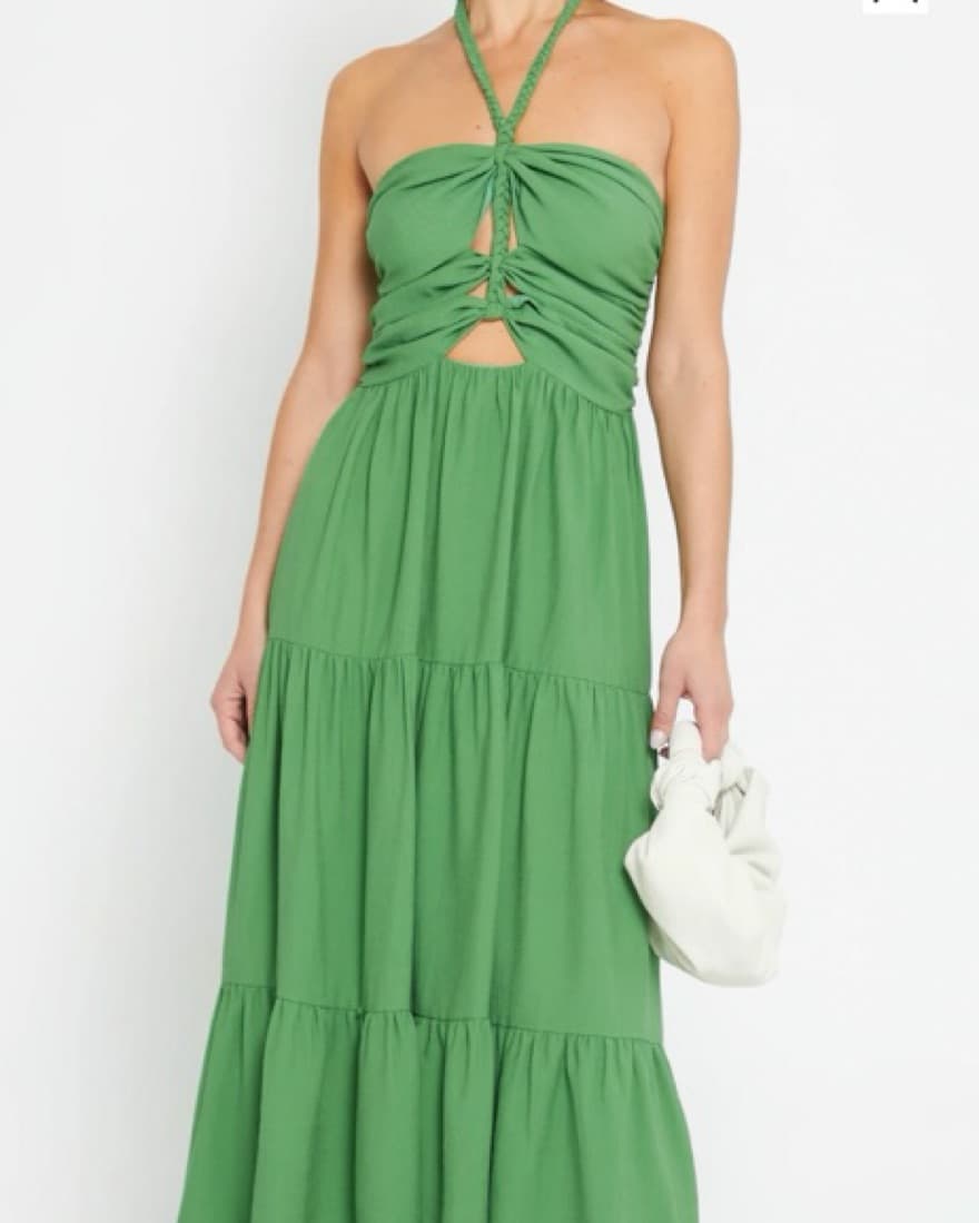 Green Midi Flowy Dress - Image 3