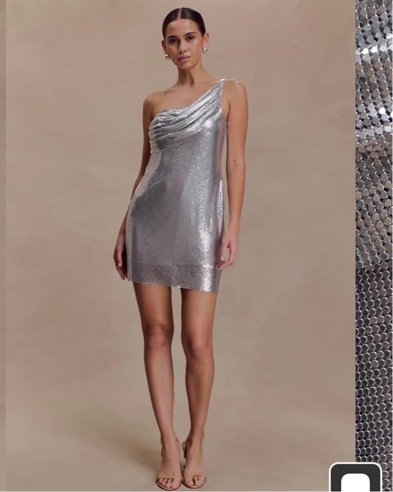 Silver Chainmal Mini Dress - Image 3