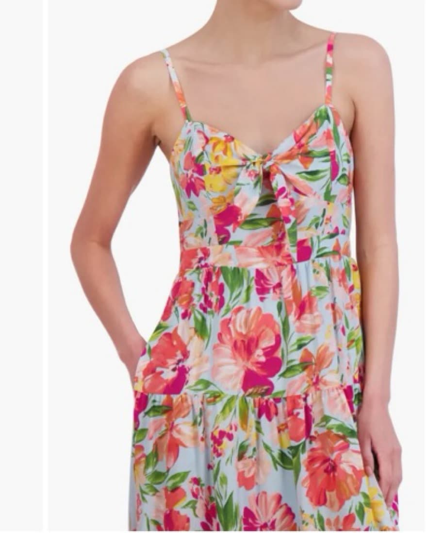Floral Bow Front Tiered Maxi Sundress - Image 4