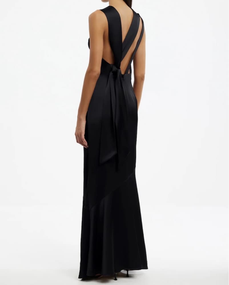 Significant Other Black Satin Dress - Image 1