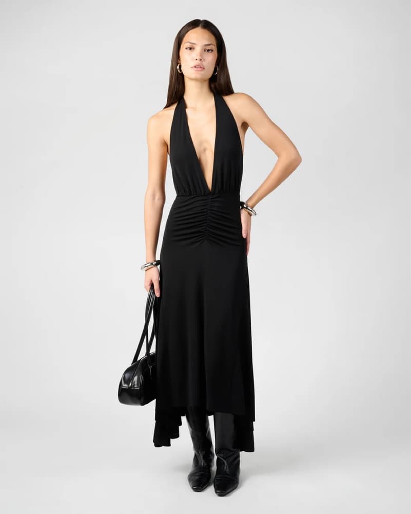 Sultry Black Halter Dress - Image 1