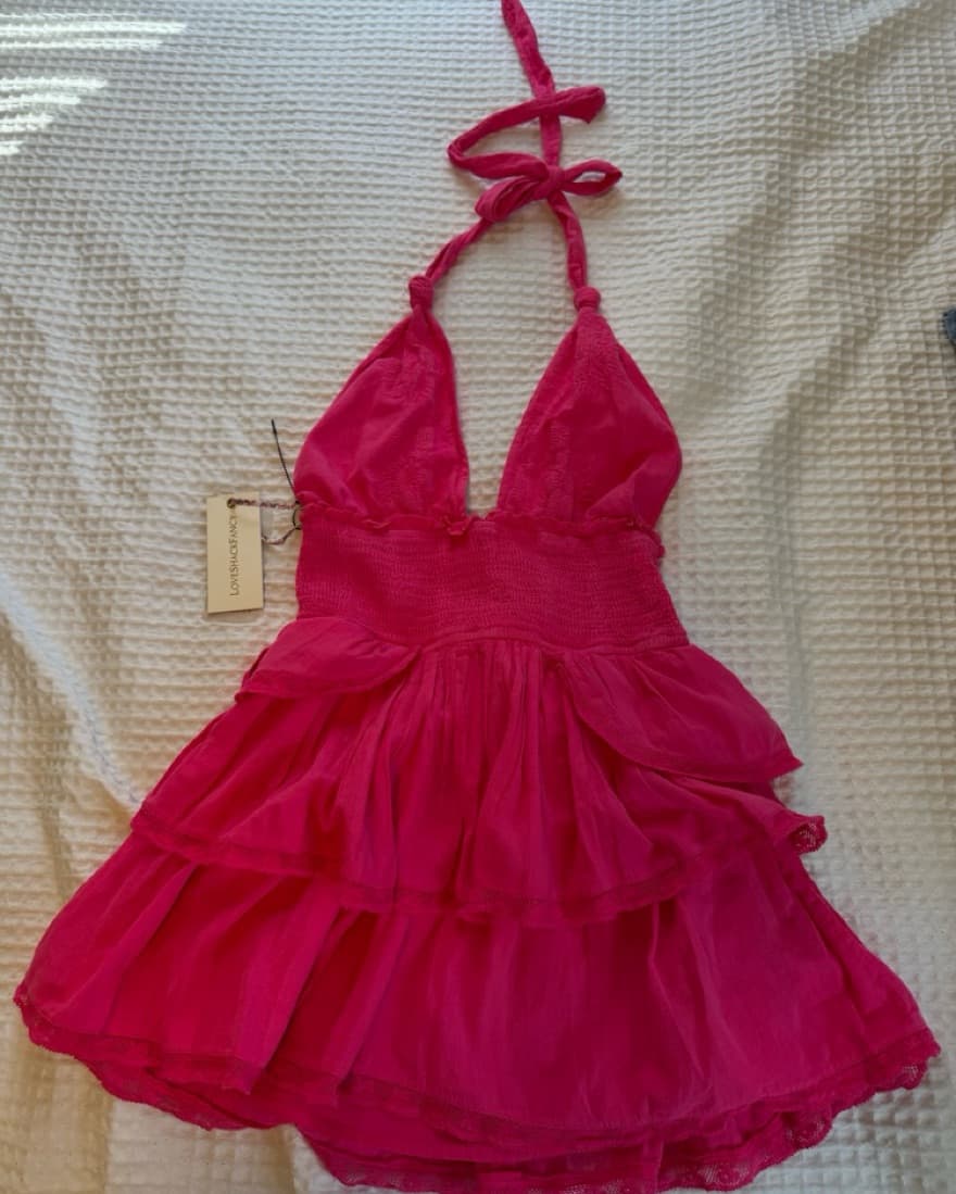 LoveShackFancy Watermelon Halter dress - Image 3