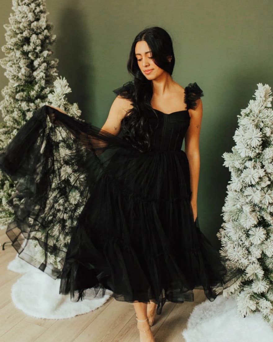 Stunning Black tulle Dress - Image 1