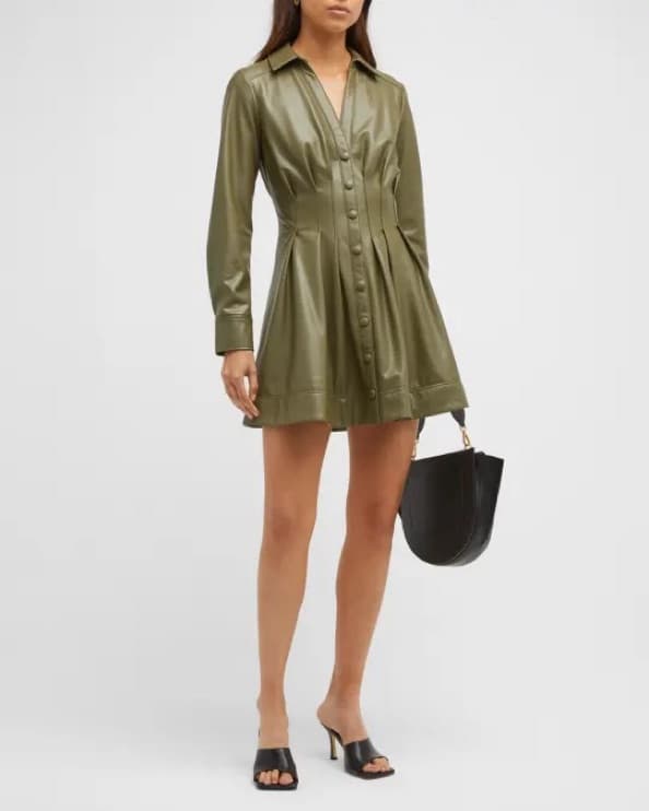 Veronica Beard Ameeta Leather Dress - Image 2