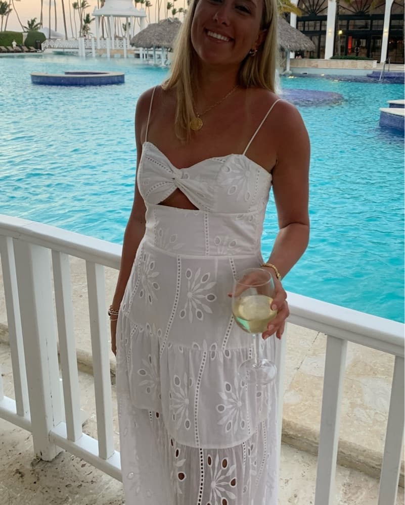 Long white Eyelet Dressy - Image 1