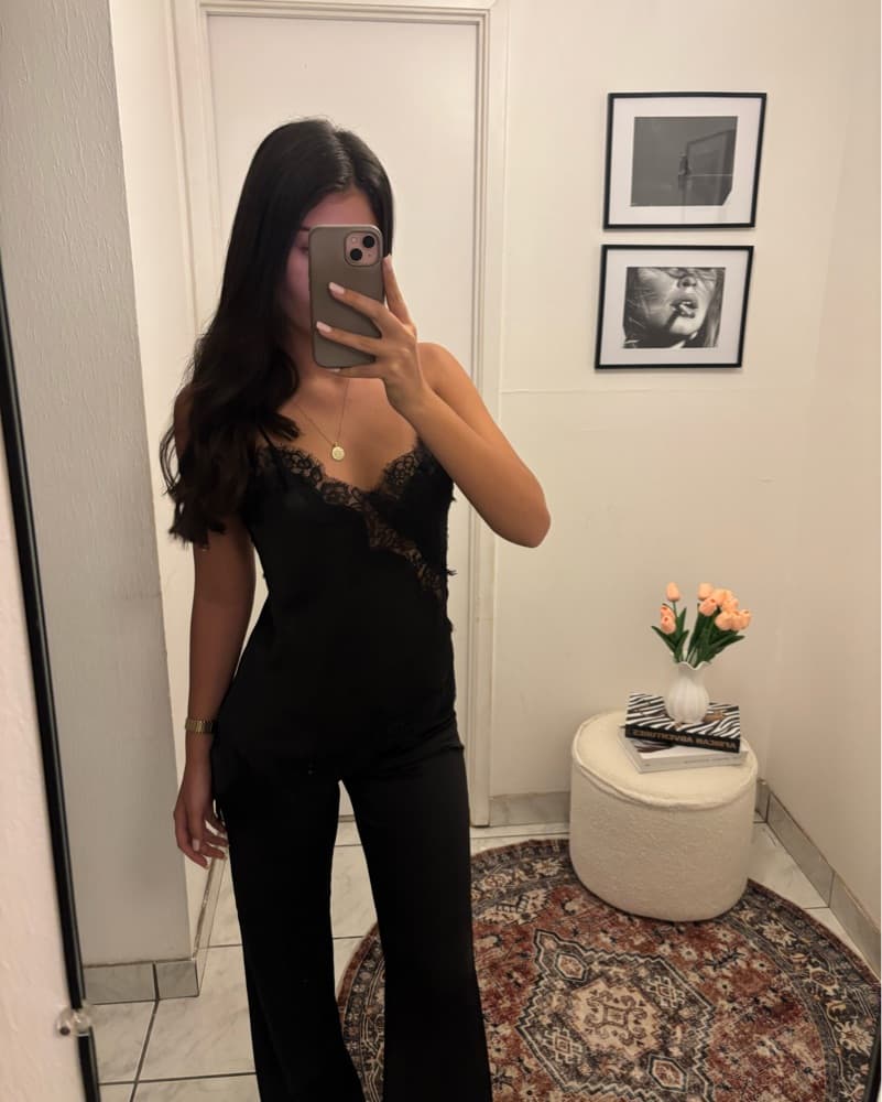 Satin Lace Pants Set - Image 2