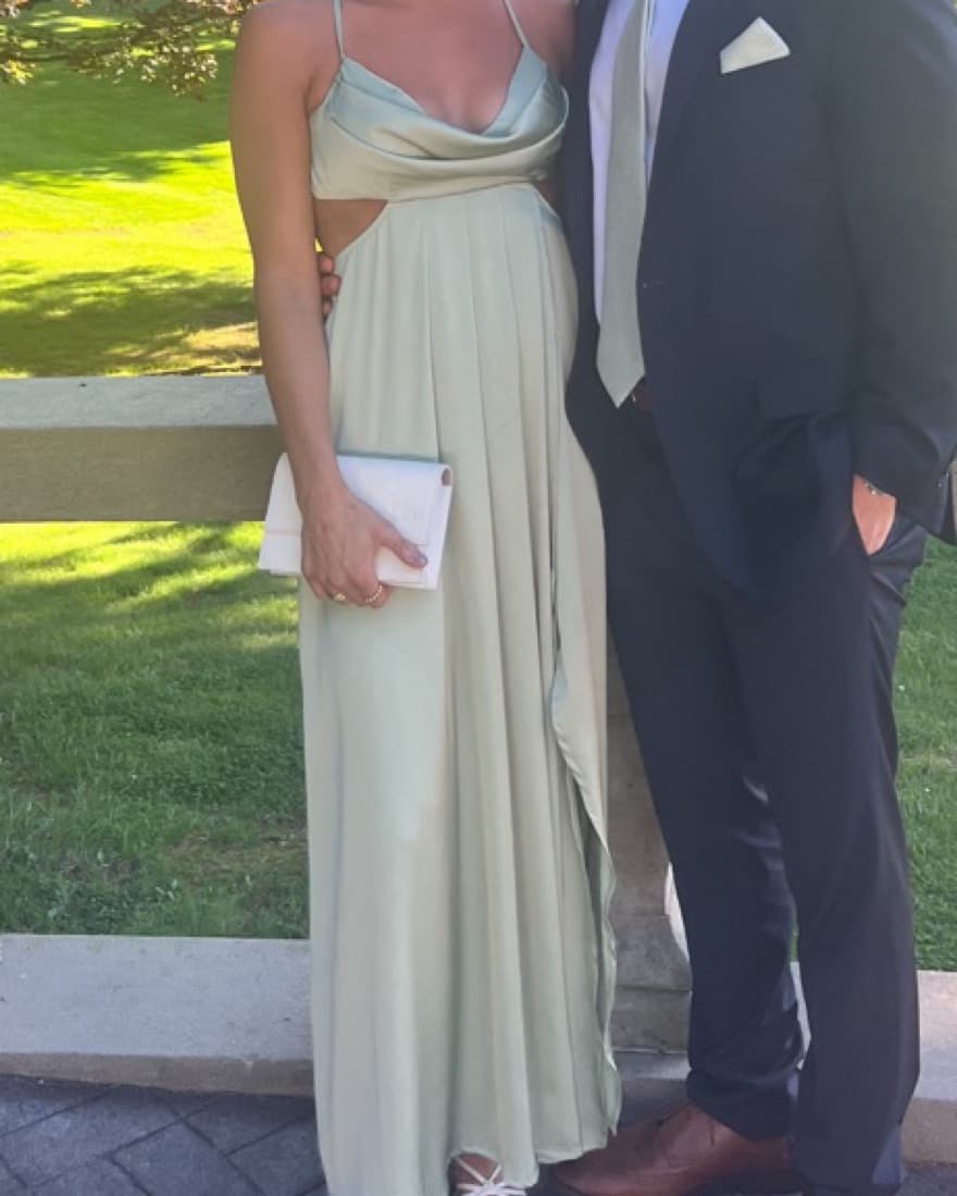 Sage green cutout dress  - Image 2