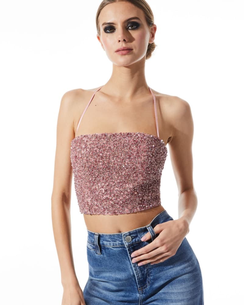 Alice+Olivia Crystal Ceresi Halter Top - Image 1