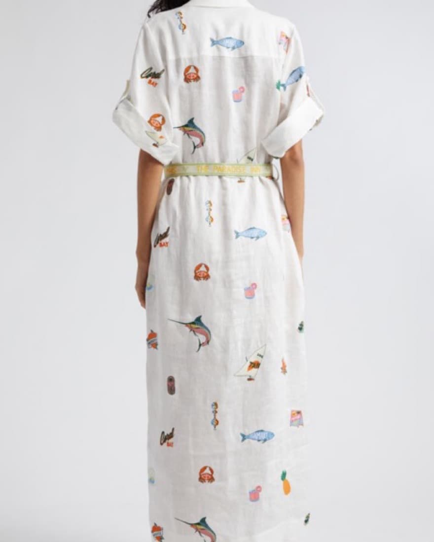 ALEMAIS Marlin Embroidered Shirtdress - Image 2