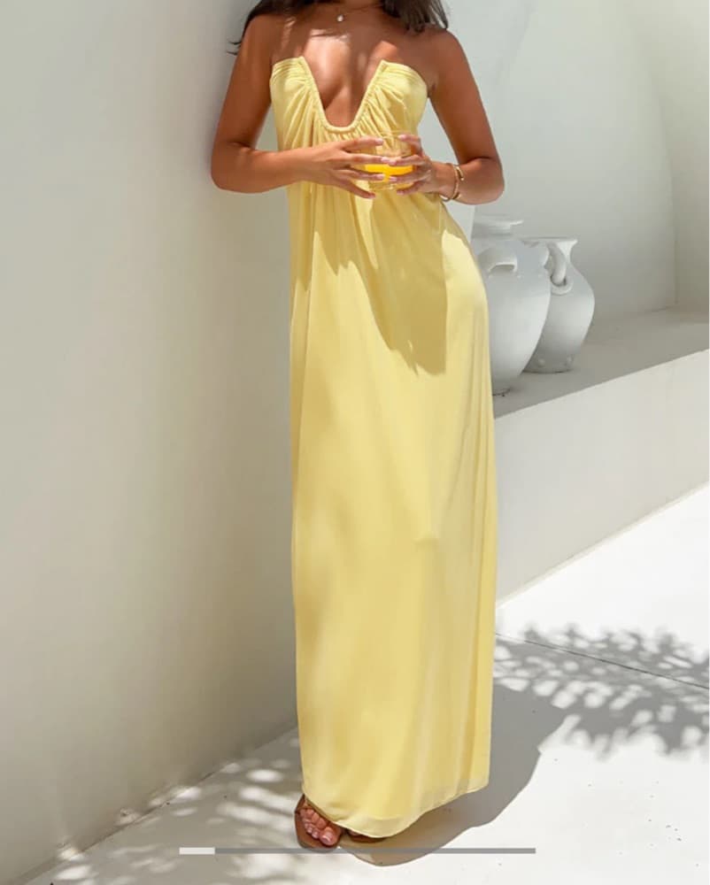 Elegant Yellow Maxi Dress - Image 1