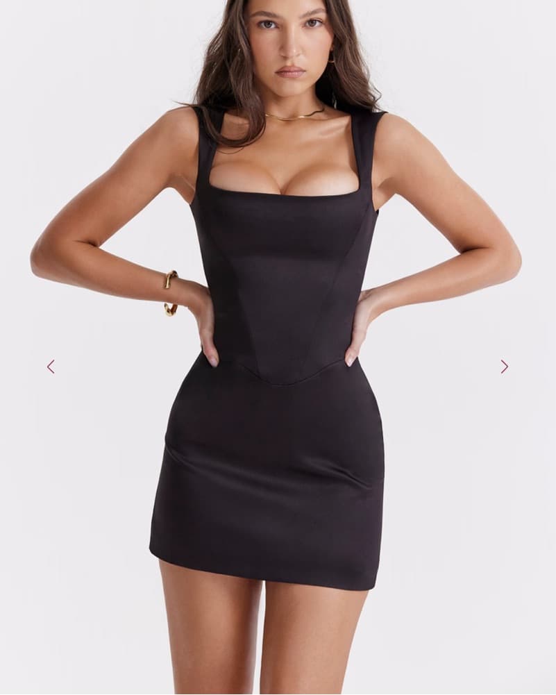 House Of CB Enya Black Corset Mini Dress - Image 1