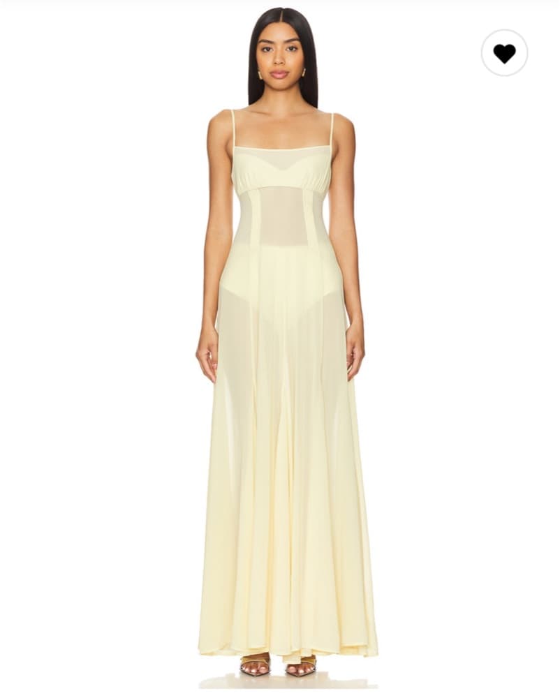 Camila Coelho Yellow Sheer Maxi Dress - Image 3