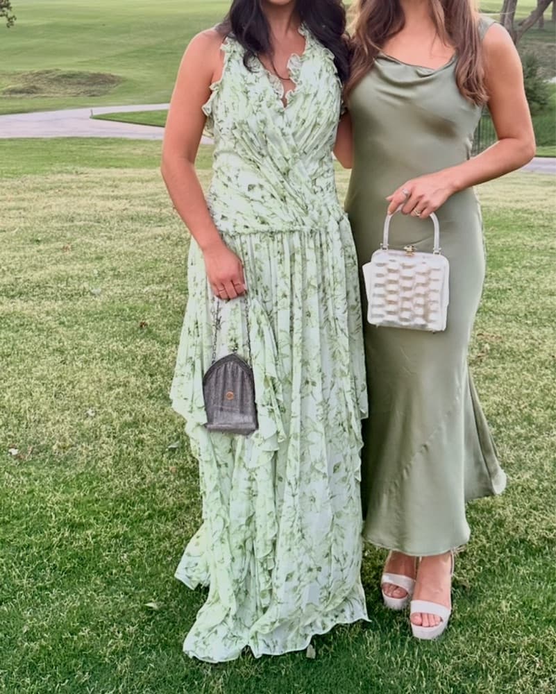Cinq a Sept Green Floral Gown - Image 4