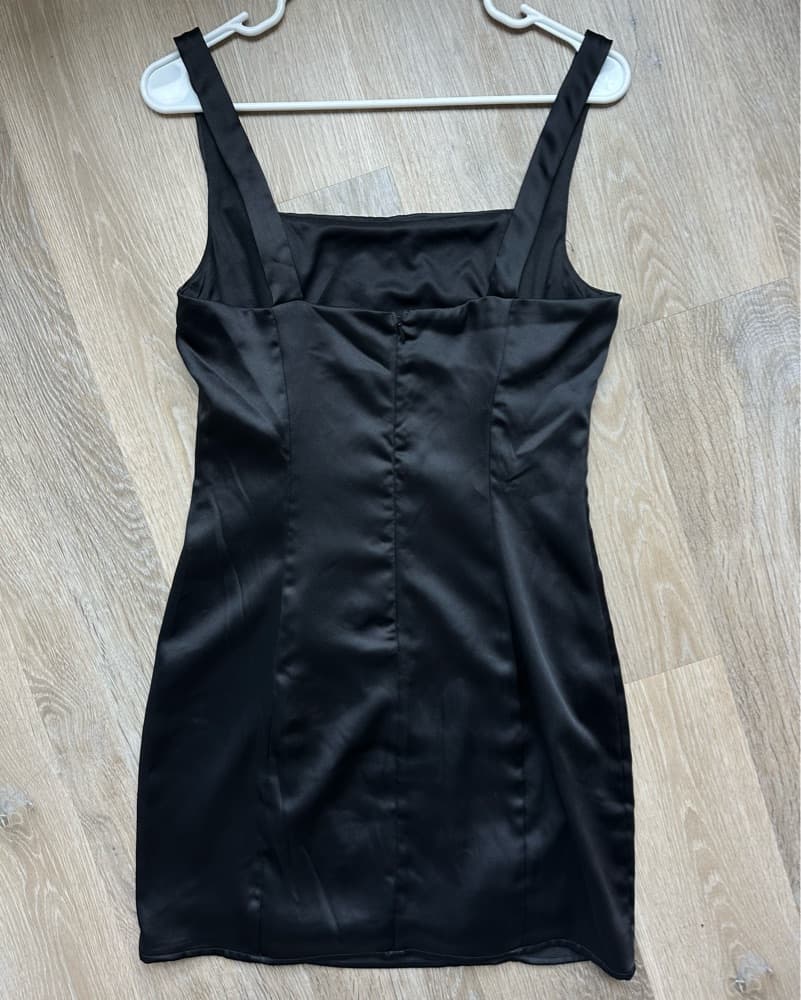 Black Shiny Mini Dress - Image 3