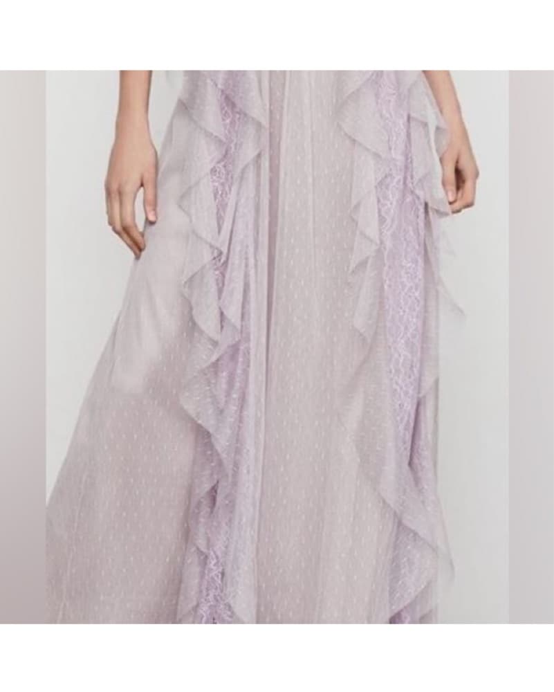 BCBGMAXAZRIA Lilac Ruffle Gown - Image 4