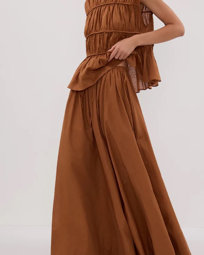 Dissh Flynn Linen Blend Skirt Set - Rust - Image 3