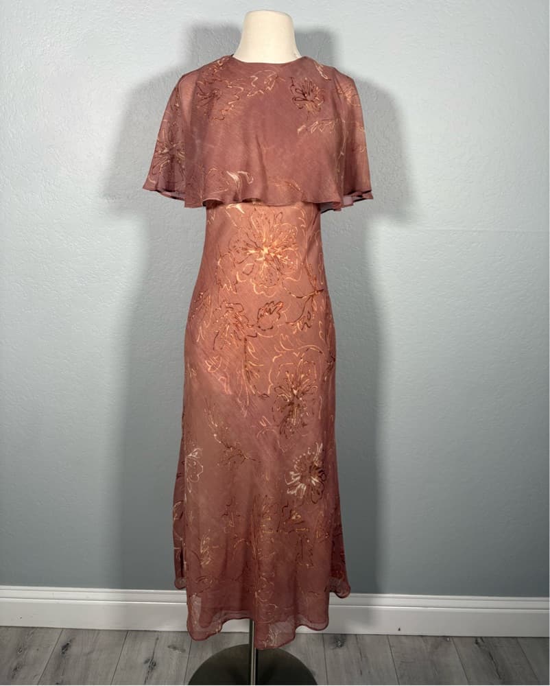 Zara Pink Chiffon Maxi Dress XS - Image 2