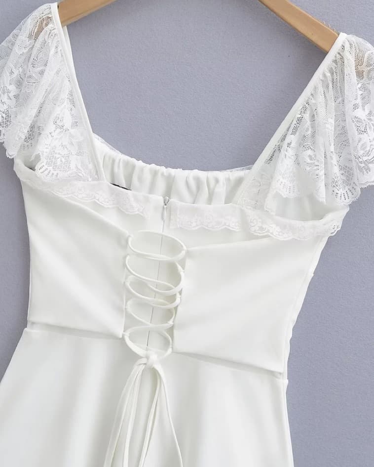 Little White Dress w/ Corset Waist  - Image 6