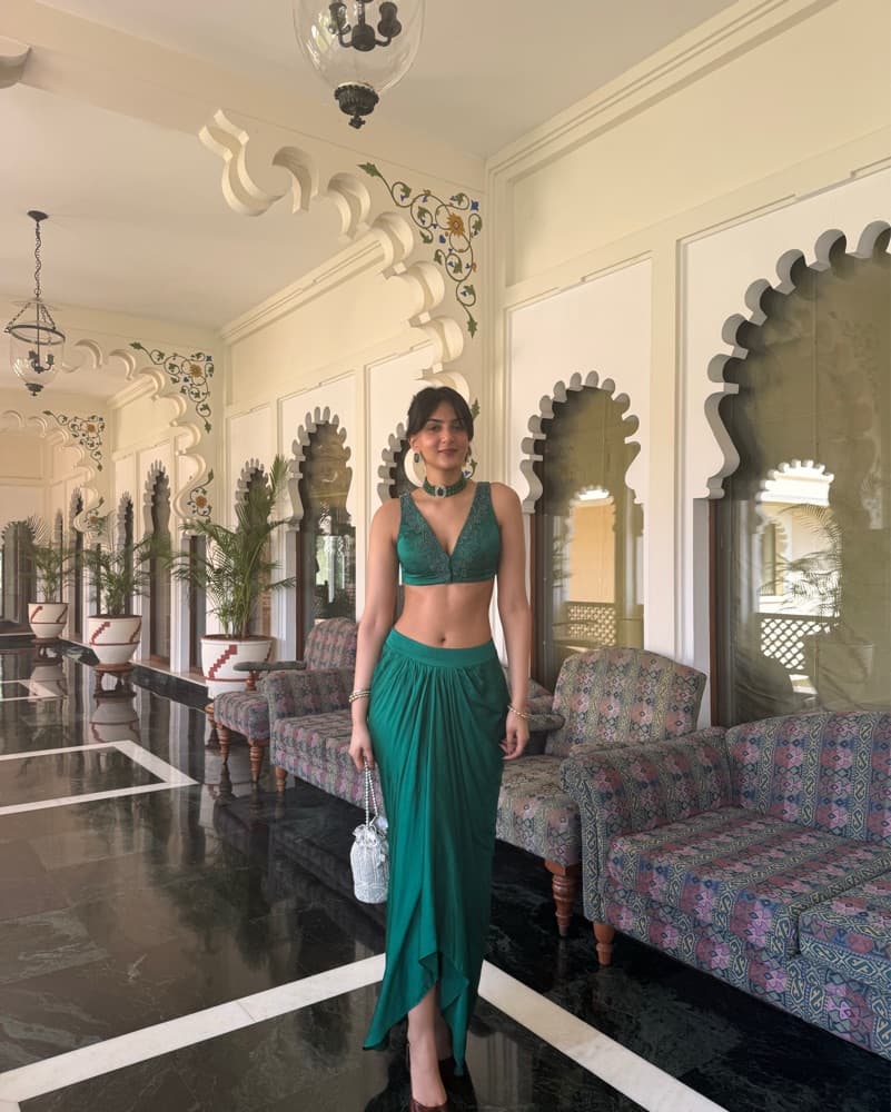 Emerald Green Skirt And Top  - Image 5