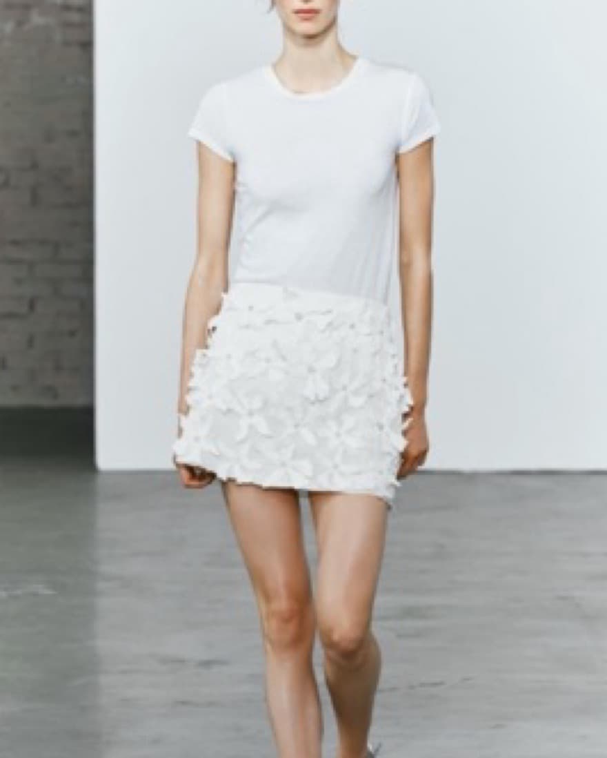 Zara White Floral Skirt  - Image 2