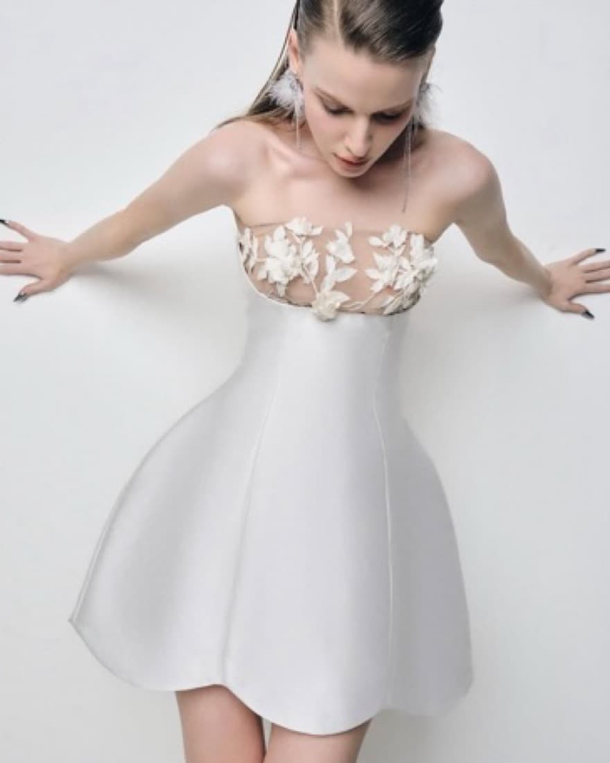 Elegant Floral Embroidered Dress - Image 2
