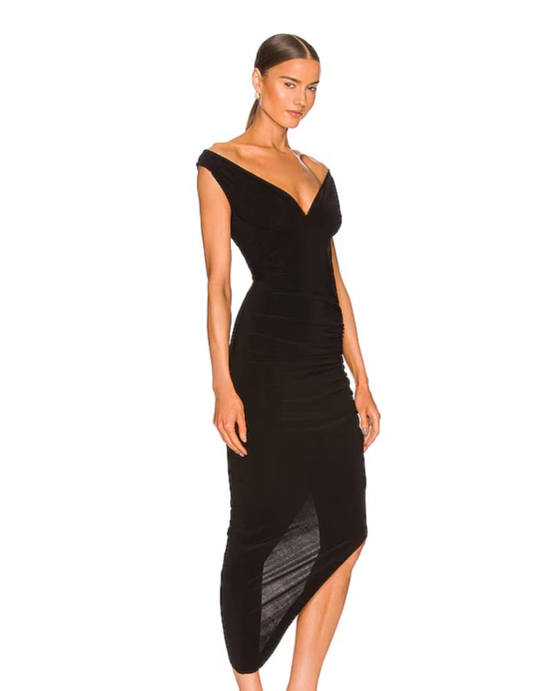 Tara Side Drape Dress Norma Kamali - Image 3
