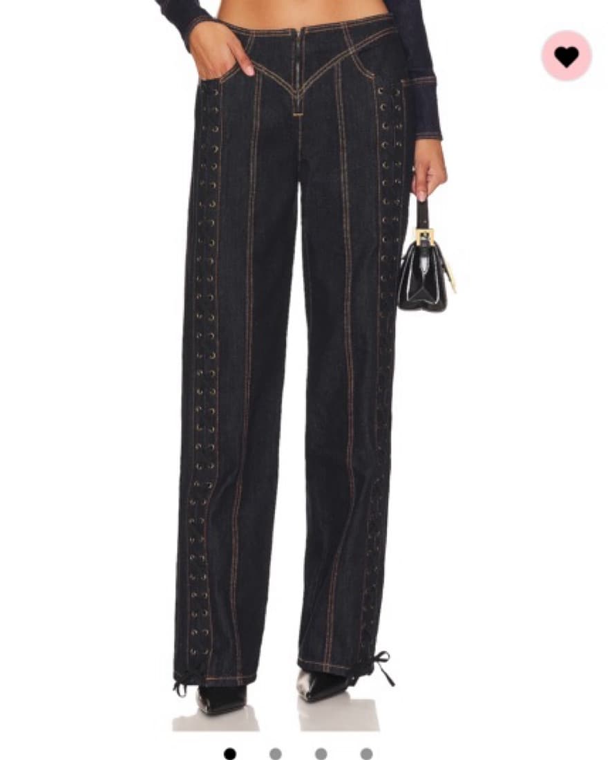 Lioness Tie Up Jeans in Dark Denim  - Image 2