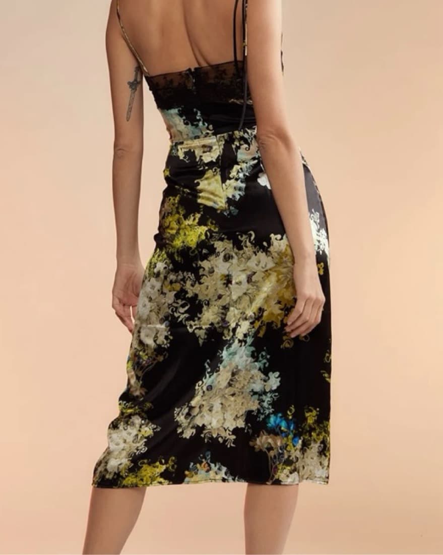 Cynthia Rowley Slip Dress w Lace   - Image 2