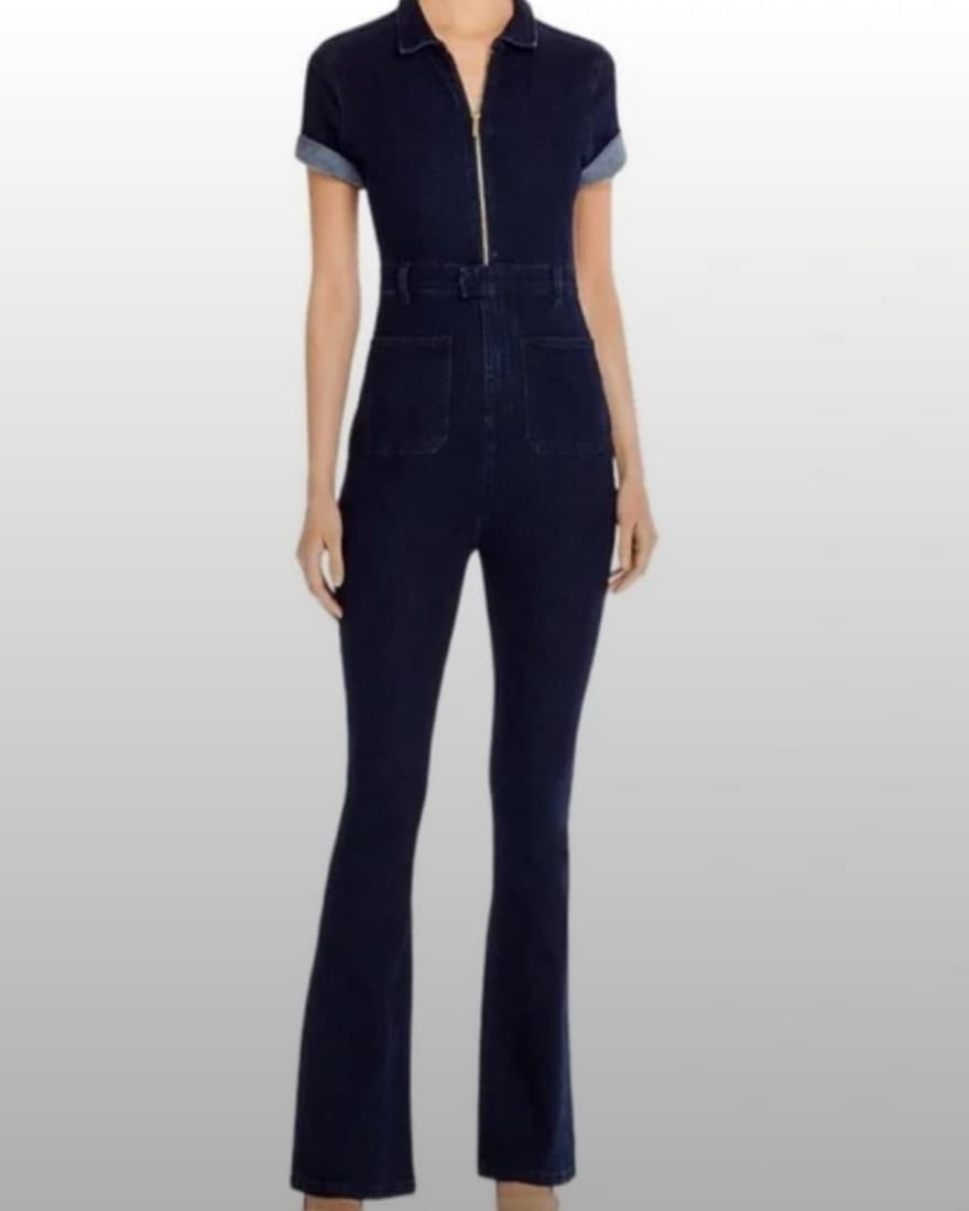 WeWoreWhat Dark Wash Denim Jumpsuit - Image 1