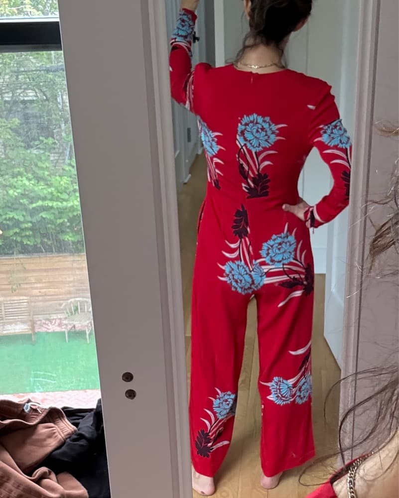 DVF Vibrant Floral Wrap Jumpsuit - Image 3