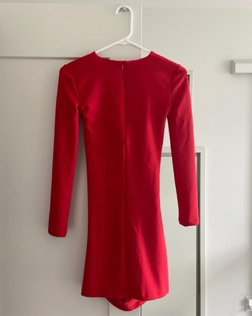Red Zara Draped Front Dress - Image 3