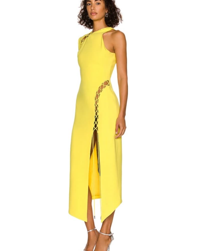 David koma Lace Up Midi Dress - Image 3
