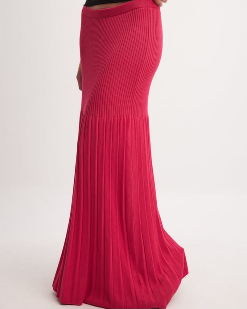 NA-KD Pink Knit Maxi Skirt - Image 6