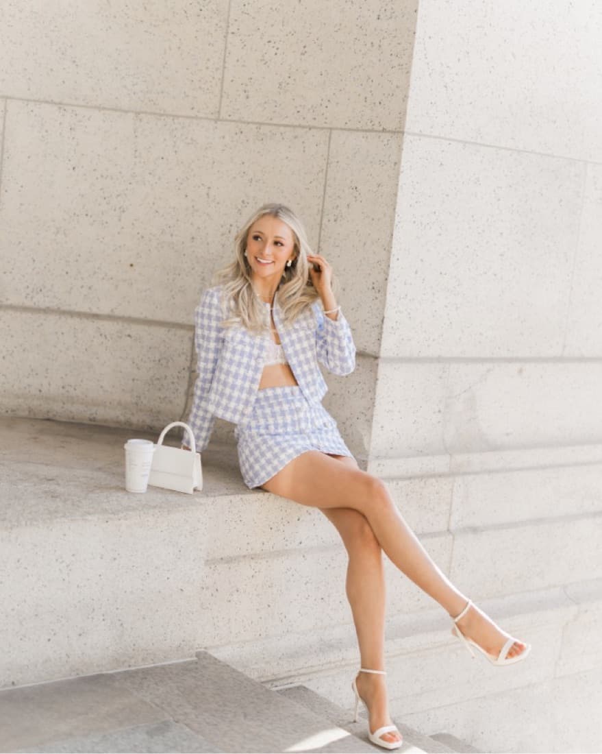Amanda Uprichard tweed blazer skirt set - Image 2
