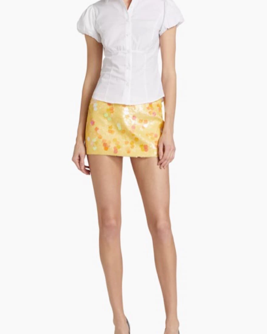 Guzio Mini Palatte Sequin Skirt Yellow - Image 1