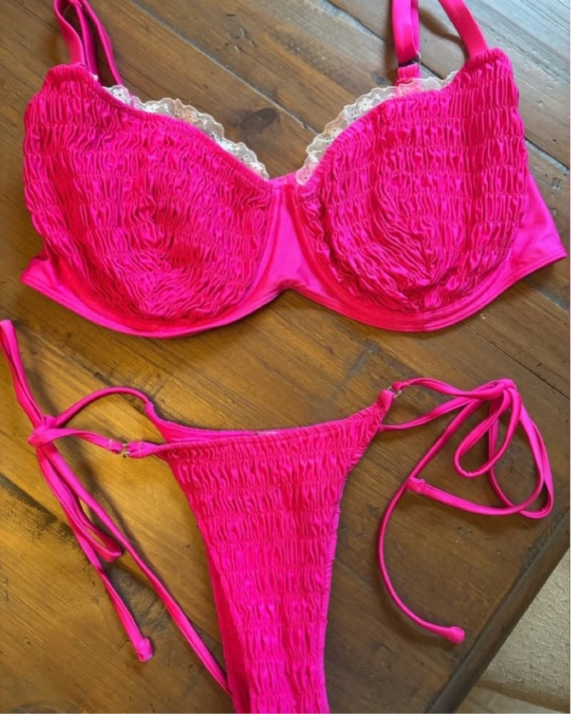 Frankies Bikinis Candy Pink Bikini Set - Image 3