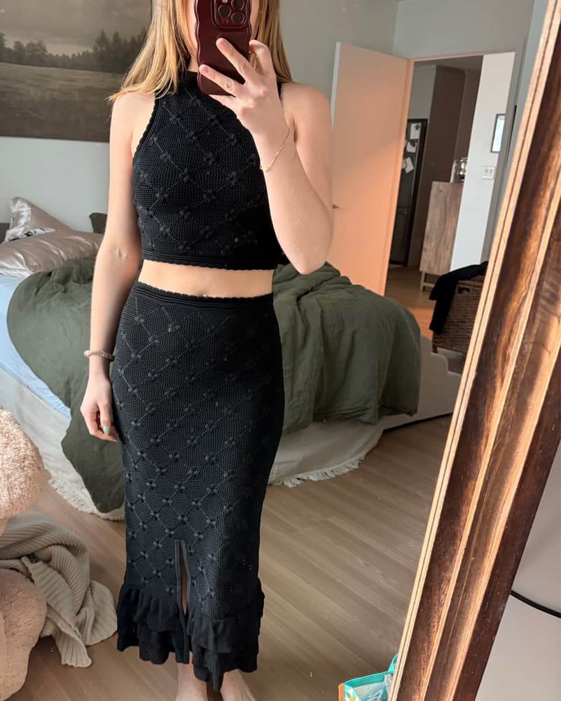 Sandro High Neck Midi Skirt Set - Image 1
