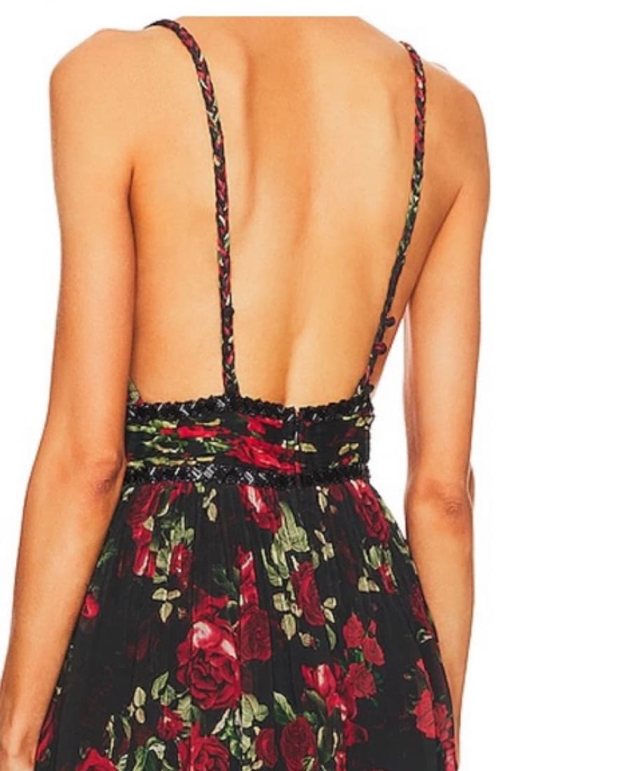 Rococo Sand Rosie Black Red Roses Dress - Image 2