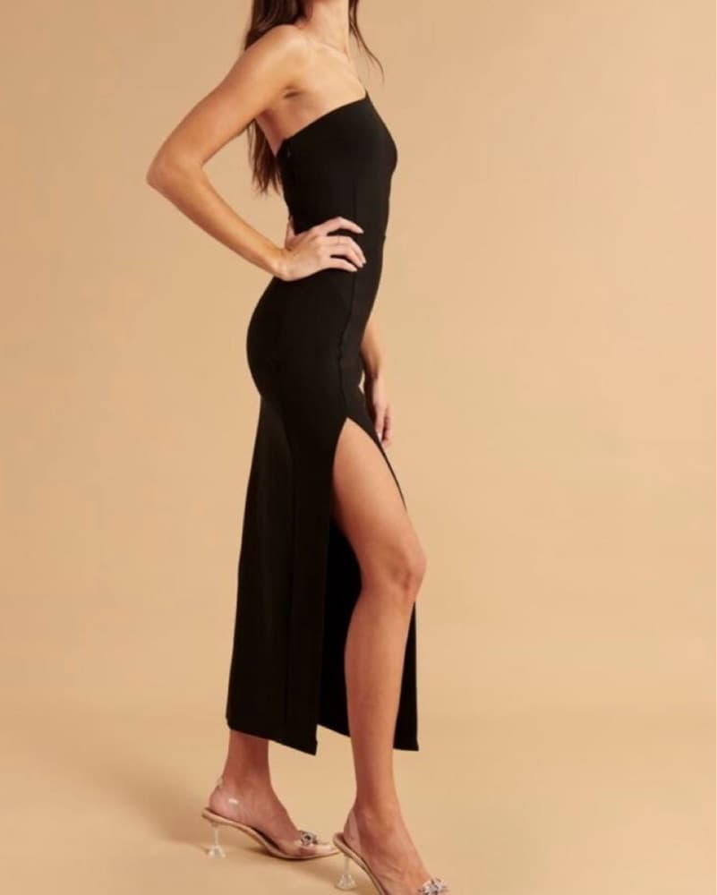 One-Shoulder Black Maxi Dress - Image 3