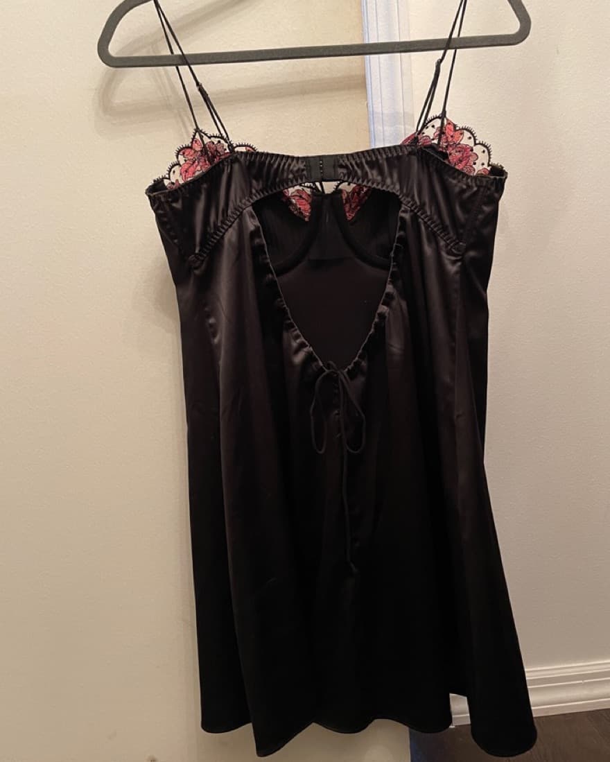 For The Love And Lemons Black Silk Dress - Image 3