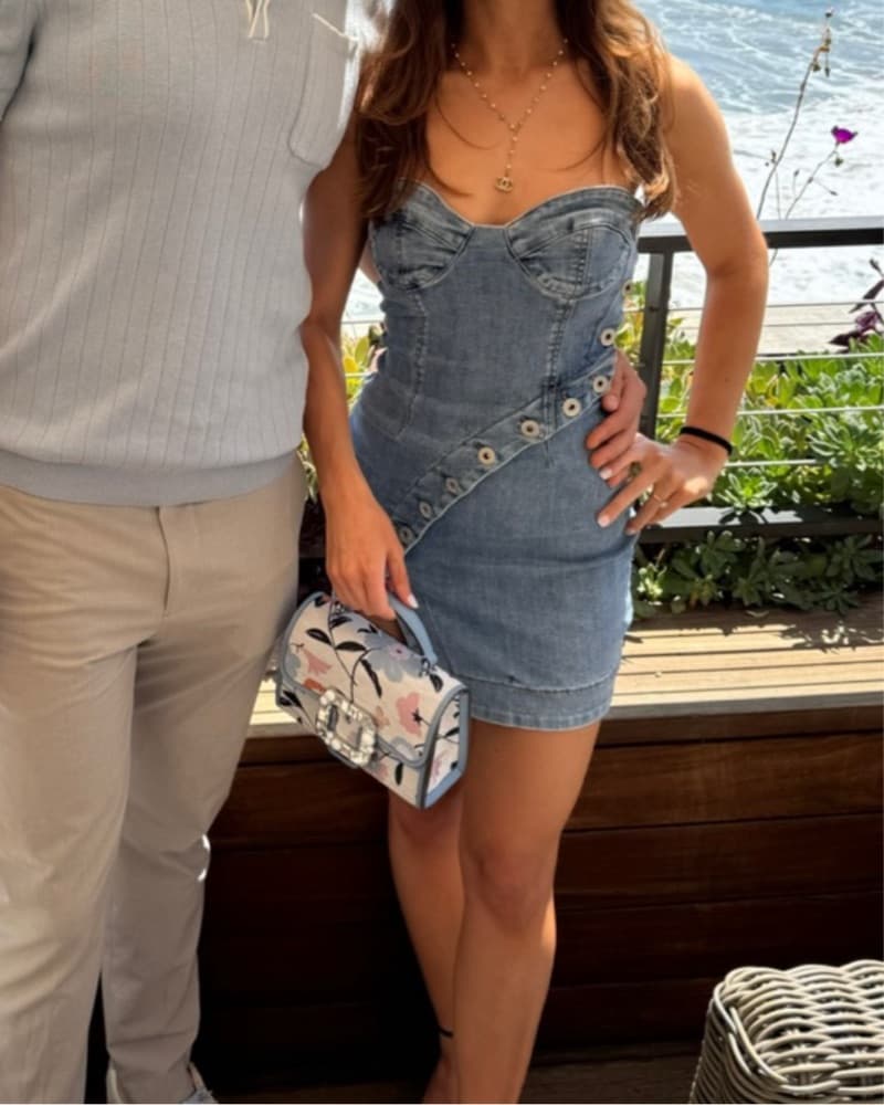 Kittenish Sweetheart Denim Mini Dress  - Image 3