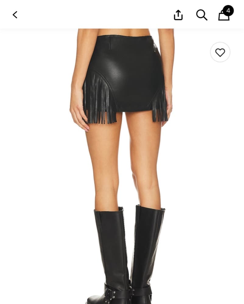 Faux Leather Fringe Skirt  - Image 2