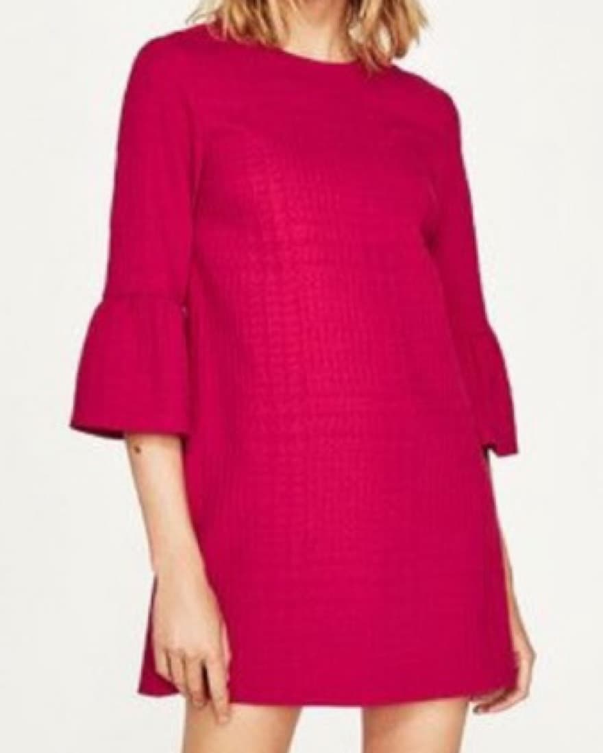 Zara Magenta Textured Mini Dress - Image 1