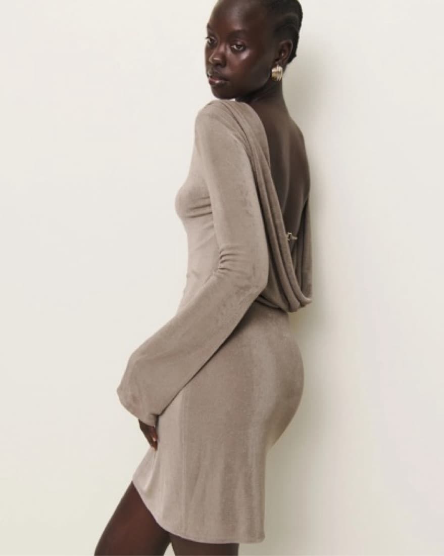 Reformation Vivien Knit Dress In Stone - Image 3