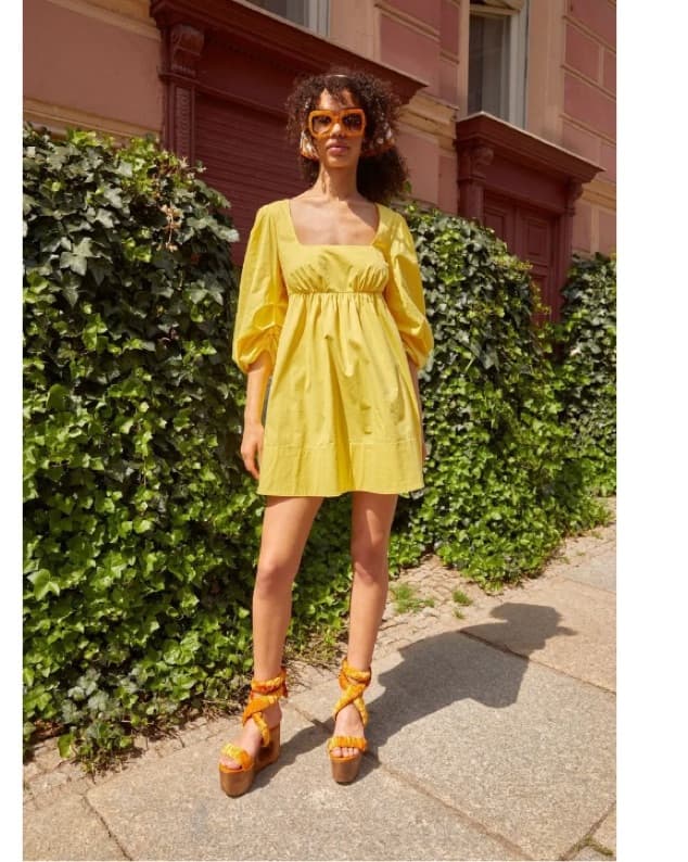 Staud Sophie Dress In Yellow - Image 4