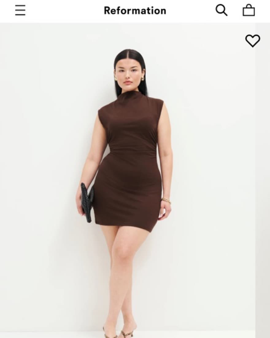Brown Reformation Alden Knit Dress - Image 3